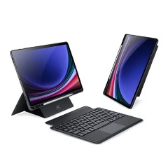 Samsung Tab S9 LTE DUX DUCIS tok álló, bőr hatású FLIP, angol nyelvű, FEKETE