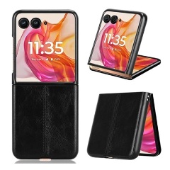 Motorola Razr 50 Ultra 5G GIGAPACK Szilikon telefonvédő ütésállóság, varrás minta, FEKETE