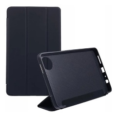 Redmi Pad SE 8.7 GIGAPACK Tok álló, bőr hatású FLIP, asztali tartó, FEKETE