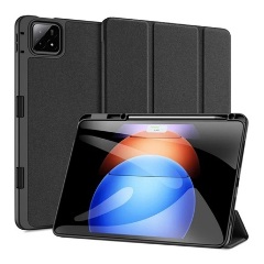 Xiaomi Pad 6S Pro DUX DUCIS DOMO tok álló, bőr hatású aktív FLIP, ceruza tartó, FEKETE