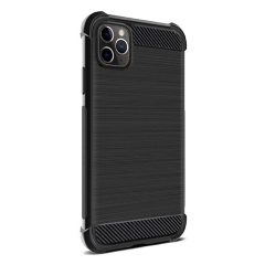 iPhone 11 Pro IMAK VEGA szilikon telefonvédő ütésállóság, karbon minta, FEKETE