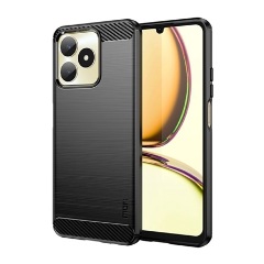 Realme C51 4G MOFI szilikon telefonvédő ütésállóság, karbon minta, FEKETE