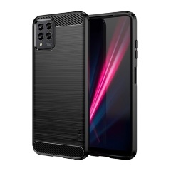 T Phone Pro 5G (2023) MOFI szilikon telefonvédő ütésállóság, karbon minta, FEKETE