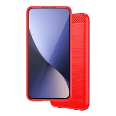iPhone 15 Pro Gigapack szilikon telefonvédő ütésállóság, karbon minta, PIROS