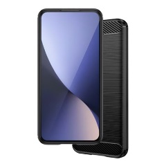 Redmi 10C Gigapack Szilikon telefonvédő ütésállóság, karbon minta, FEKETE