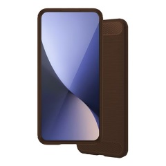 LG K52 Gigapack szilikon telefonvédő ütésállóság, karbon minta, BARNA