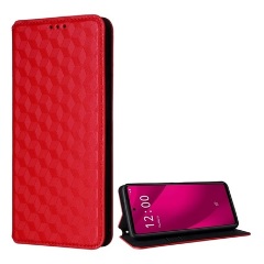 T Phone 2 Pro 5G Gigapack Tok álló, bőr hatású FLIP, prémium, PIROS