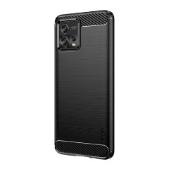Motorola Moto G72 MOFI szilikon telefonvédő ütésállóság, karbon minta, FEKETE