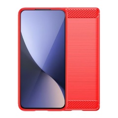 iPhone 13 Pro Gigapack szilikon telefonvédő ütésállóság, karbon minta, PIROS