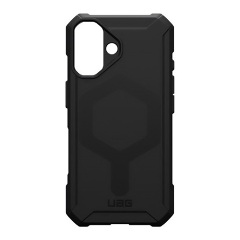 iPhone 16 UAG ESSENTIAL szilikon telefonvédő erős ütésállóság, MagSafe, FEKETE