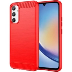 Samsung A34 5G Gigapack szilikon telefonvédő ütésállóság, karbon minta, PIROS Samsung A34 5G Gigapack szilikon telefonvédő ütésállóság, karbon minta, PIROS