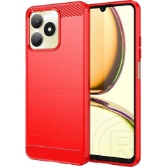 Realme C51 4G Gigapack Szilikon telefonvédő ütésállóság, karbon minta, PIROS