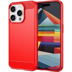 iPhone 15 Pro Gigapack szilikon telefonvédő ütésállóság, karbon minta, PIROS iPhone 15 Pro Gigapack szilikon telefonvédő ütésállóság, karbon minta, PIROS