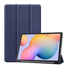 Samsung Tab S6 Lite 10.4 LTE Gigapack Tok álló, bőr hatású FLIP, asztali tartó, SÖTÉTKÉK