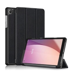 Lenovo Tab M8 Gen4 Gigapack Tok álló, bőr hatású FLIP, asztali tartó, FEKETE