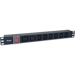Equip 333316 8db C13+C19 rack elosztó 1.8m fekete