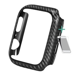 Apple Watch Series SE 2 44mm ENKAY szilikon keret karbon minta + képernyővédő fólia FEKETE