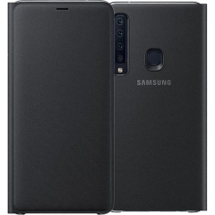 Samsung A9 (2018) SAMSUNG tok álló aktív FLIP, kártyazseb, FEKETE