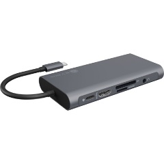 Raidsonic 10-in-1 10-port 100W USB-C dokkoló ezüst