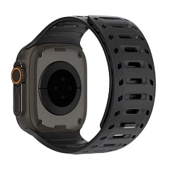 Apple Watch Series 5 44mm DUX DUCIS CS pótszíj egyedi méret, mágneses, FEKETE