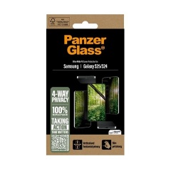 Samsung S25 PANZERGLASS ECO MATRIX 4-WAY képernyővédő fólia matt, betekintés védelem + segédkeret, ÁTLÁTSZÓ