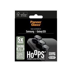 Samsung S25 PANZERGLASS HOOPS CERAMIC kameravédő üveg 9H + segédkeret ÁTLÁTSZÓ
