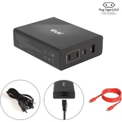 Club 3D CAC-1906 132W univerzális hálózati töltő adapter fekete (GaN PD3.0; 12+20+50+50W)
