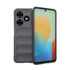 Tecno Spark Go 2024 4G Gigapack Szilikon telefonvédő ütésállóság, 3D, SÖTÉTSZÜRKE