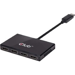 Club 3D CSV-6400 4-portos DisplayPort 1.2 DisplayPort video splitter fekete