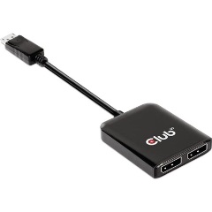Club 3D CSV-7200 2-portos DisplayPort 1.4 DisplayPort video splitter fekete