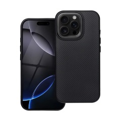 iPhone 15 Pro GIGAPACK Szilikon telefonvédő ütésállóság, karbon minta, FEKETE