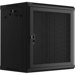 Lanberg 19" fali rack szekrény 12U/600X450 perforált ajtó, lapraszerelt, fekete