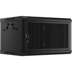 Lanberg 19" fali rack szekrény 6U/600X450 perforált ajtó, lapraszerelt, fekete