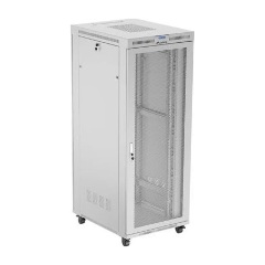 Lanberg 19" szabadon álló rack szekrény 42U/800X1000 perforált ajtó, lapraszerelt, LCD kijelző, szürke