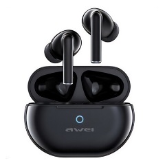 AWEI T61 bluetooth fülhallgató SZTEREO v5.3, IPX6 vízálló + töltőtok, FEKETE