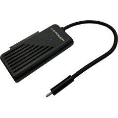 LC-Power LC-ADA-USB-SATA-NVME 1db M.2 1db SATA 3 -> 1db USB-C 3.2 Gen2 F/M adapter fekete