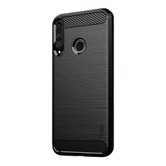 Huawei P40 Lite E Gigapack Szilikon telefonvédő ütésállóság, karbon minta, FEKETE