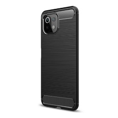 Xiaomi 11 Lite 5G NE Gigapack szilikon telefonvédő ütésállóság, karbon minta, FEKETE Xiaomi 11 Lite 5G NE Gigapack szilikon telefonvédő ütésállóság, karbon minta, FEKETE