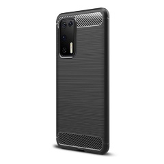 Huawei P40 Gigapack szilikon telefonvédő ütésállóság, karbon minta, FEKETE Huawei P40 Gigapack szilikon telefonvédő ütésállóság, karbon minta, FEKETE