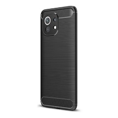 Xiaomi Mi 11 5G Gigapack szilikon telefonvédő ütésállóság, karbon minta, FEKETE Xiaomi Mi 11 5G Gigapack szilikon telefonvédő ütésállóság, karbon minta, FEKETE