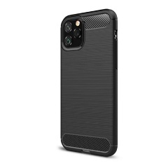 iPhone 11 Pro Gigapack szilikon telefonvédő ütésállóság, karbon minta, FEKETE