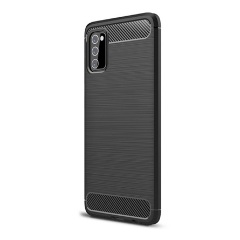 Samsung A03s Gigapack szilikon telefonvédő ütésállóság, karbon minta, FEKETE