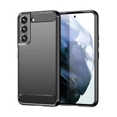 Samsung S23 Gigapack szilikon telefonvédő ütésállóság, karbon minta, FEKETE