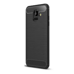Samsung A6 (2018) Gigapack Szilikon telefonvédő ütésállóság, karbon minta, FEKETE