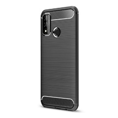 Huawei P Smart (2020) Gigapack szilikon telefonvédő ütésállóság, karbon minta, FEKETE