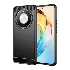 Honor Magic6 Lite 5G Gigapack Szilikon telefonvédő ütésállóság, karbon minta, FEKETE