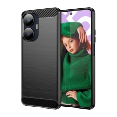 Realme C55 Gigapack szilikon telefonvédő ütésállóság, karbon minta, FEKETE