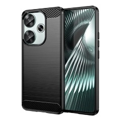 Xiaomi Poco F6 4G Gigapack Szilikon telefonvédő ütésállóság, karbon minta, FEKETE