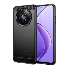 Realme 12x 5G Gigapack Szilikon telefonvédő ütésállóság, karbon minta, FEKETE