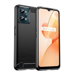 Realme C31 Gigapack szilikon telefonvédő ütésállóság, karbon minta, FEKETE